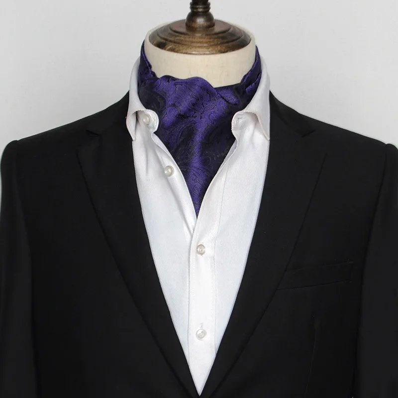 Мужской винтажный Свадебный формальный галстук Ascot Crinkle самостоятельно британский стиль джентльмен полиэстер Пейсли шеи галстук роскошный - Цвет: W0133