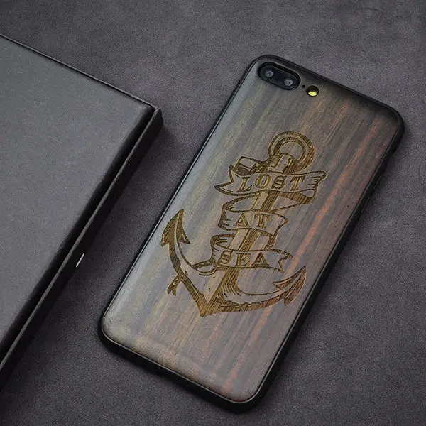 2019 New For iPhone XS Max Case Black Ebony Wood Cover For