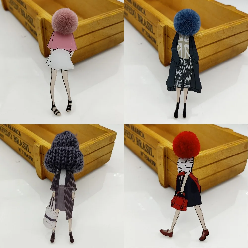 

Women Cute Lovely Acrylic Anime Brooch Pins for Woman DIY Girl Fashion Cartoon Models Brooches Lapel Pins Jewelry Accessories