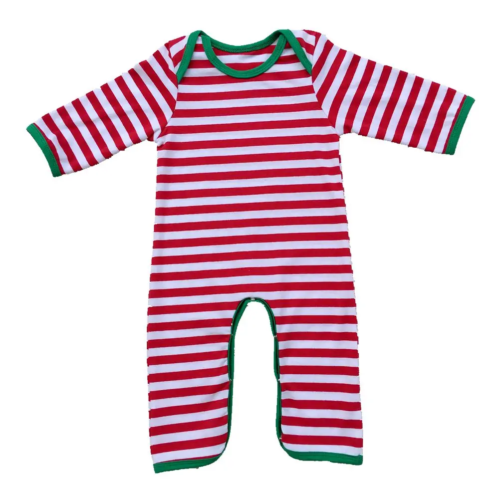 Рождественская Пижама персональный Детский комбинезон в красно-белую полоску для маленьких мальчиков и девочек ночная рубашка с длинным рукавос