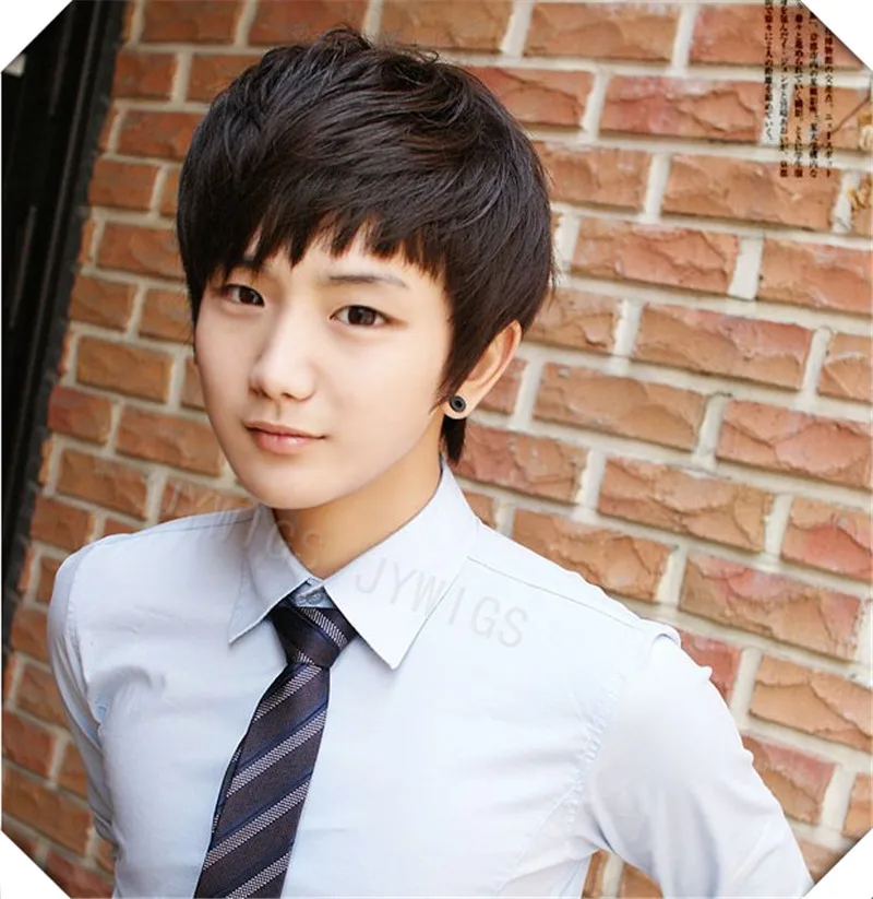Prompt Deilvier Brand New Wholesale Synthetic Boy Short Wig Male Fluffy Hair South Korea