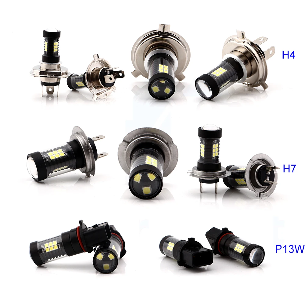 4X DC 12V 3030 21 SMD 9005 9006 H1 H3 H4 H7 H8 H11 H16 P13W P15D 6500K светодиодные противотуманные фары