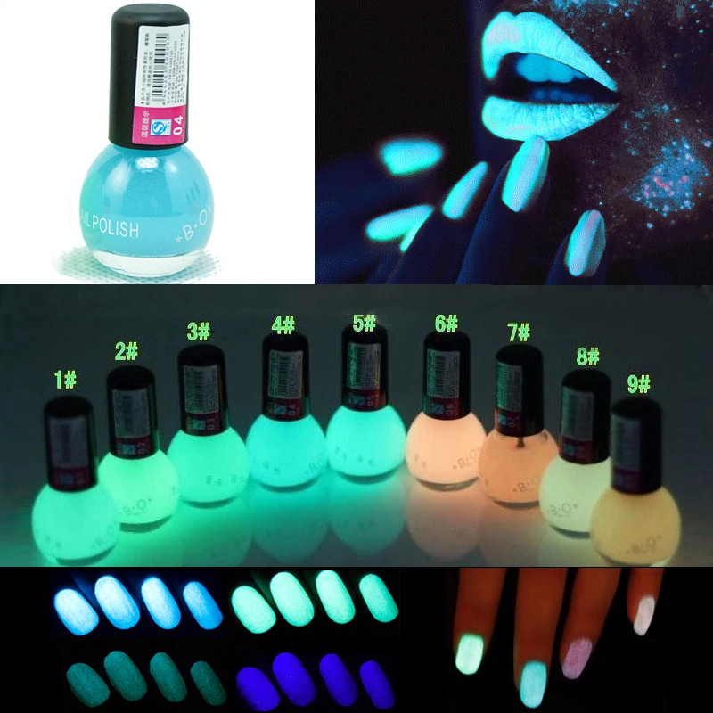 1Pcs 8ml Fluorescent Transparent Blue Neon Luminous Gel Oil Matte Nail