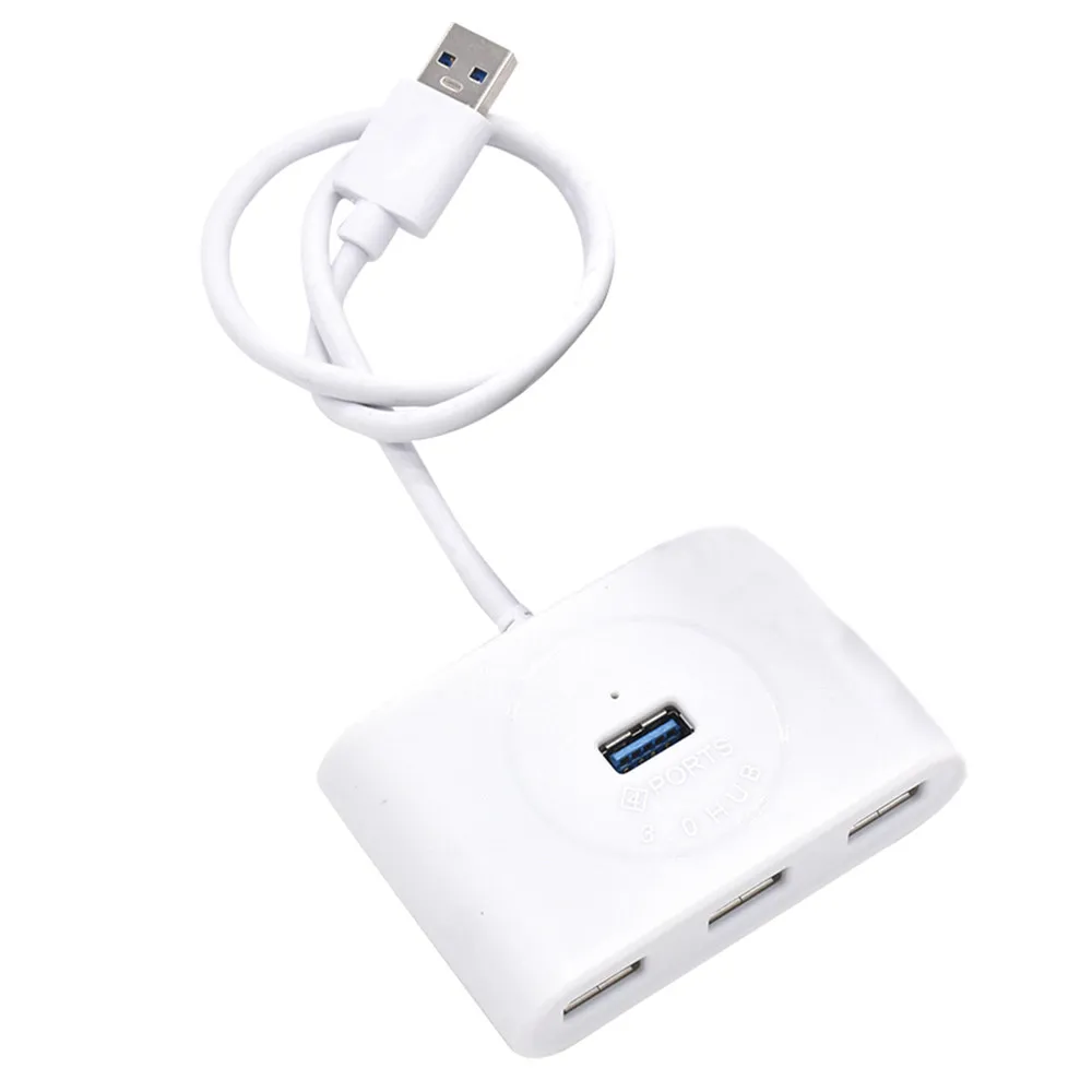 

Usb Hub Usb 3.0 Hub Round 4 Port Expander USB3.0 Type B Male / DC Power / USB3.0 A Female Interface Compatible Apple/Android