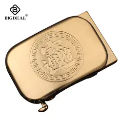 BIGDEAL Мужской сплошной латунный медный костюм с пряжкой для автоматических ремней Пояс аксессуары 3,5 см