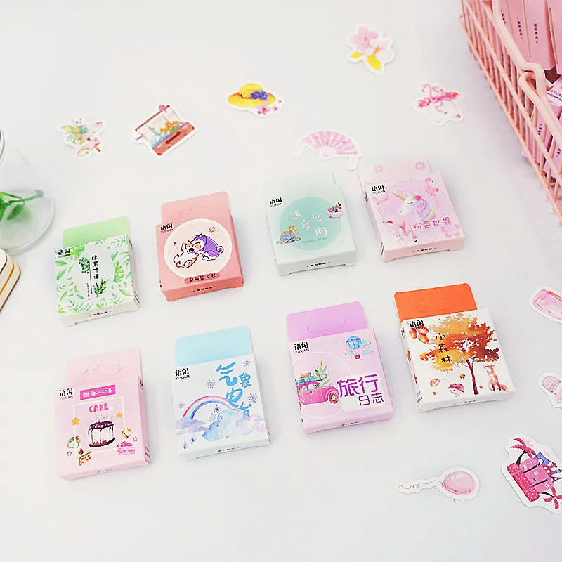 

50 pcs/bag Creative kawaii sticker child diary diy sticker Photo album decoration stickers scrapbooking School office stationery
