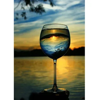 

Red wine glass DIY 3D diamond painting Cross stitch drill full rhinestone picture diamond embroidery Abstract home decor AS993