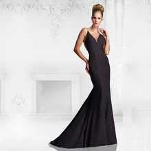 Schwarz Sexy Meerjungfrau Nach Maß Satin Durchsichtig Lange Abendkleider mit Perlen Vestidos de Noite Robe de Soiree 2016