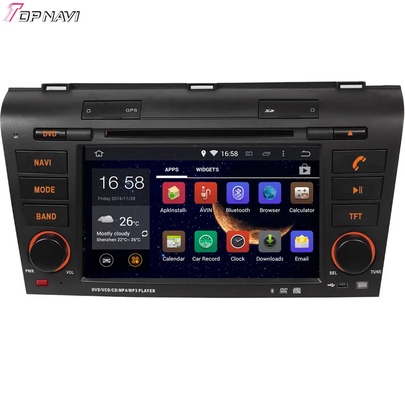 Topnavi 7 ''4 ядра Android 6.0 автомобиль DVD играть на Mazda 3 2004 2005 2006 2007 2008 2009 Авторадио GPS навигация Аудио стерео