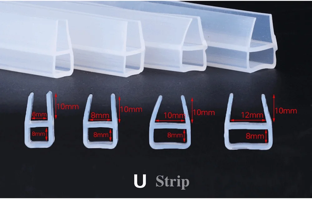 Уплотнитель для витрины 10 мм стеклянный экран раздвижной створки для душевой двери уплотнитель для окна силиконовая прокладка 50 м h