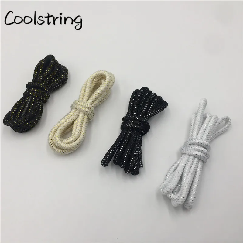 Coolstring круглый спиральный шнурки с орнаментом блеск Shoestrings уникальный мигающий платье обувь шнурки металлический пряжа сапоги