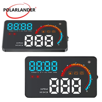 

Car HUD Digital Speedometer Diagnostic D2000 Wired Head Up Display OBD2 4" Multi Color Projector