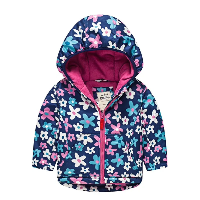 New Autumn Winter Children outerwear brand cartoon coat girls jackets fleece lining windbreaker