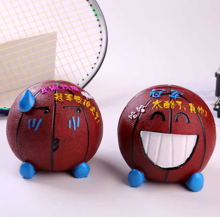  Personalized Basketball Piggy Bank Smile Face Cartoon Design Coin Bank Money Boxes Birthday Gift Ti