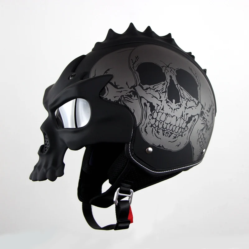 Двойной объектив шлем Череп мотоциклетный шлем мотоцикл Capacetes Casco Ретро шлем соман SM689