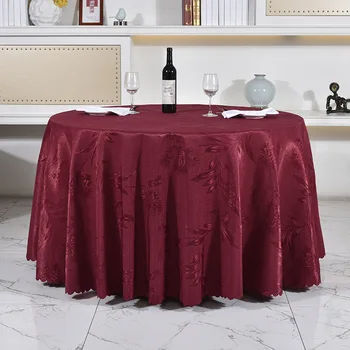 

WLIARLEO 18-Size Round Tablecloth Polyester Wedding Dining Table Cloth Red Purple Dust-proof tablecloth table cover decoration