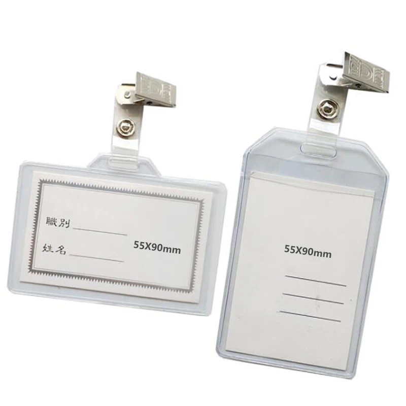 Soft ID card holder clear with Clip