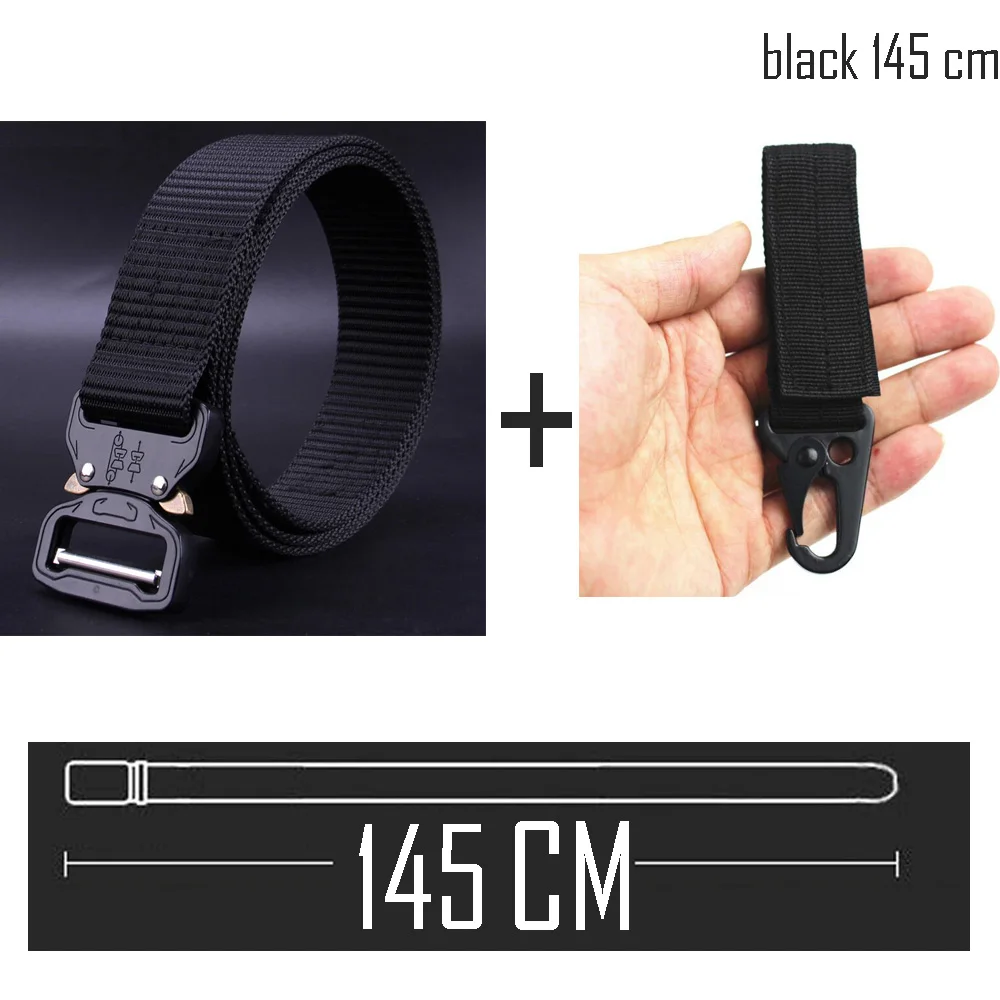 black 145 key chain Нейлоновый ремень мужские армейские тактические ремни военные мужские сверхпрочные спецназ Боевые Ремни сбивать аварийный спасательный пояс - Цвет: black 145 key chain