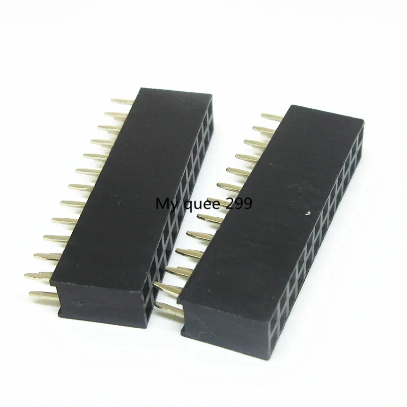 

Free shipping 10pcs 24P 2*12pin Female Double Row Straight Pin Pitch 2.54mm 2X12 Needle Header Strip Socket Connector