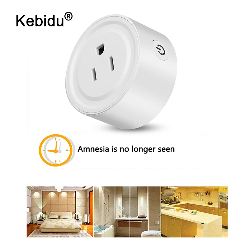 Kebidu Smart Plug умная розетка Wi Fi Мощность монитор EU US вилка работает с Alexa Голосовое
