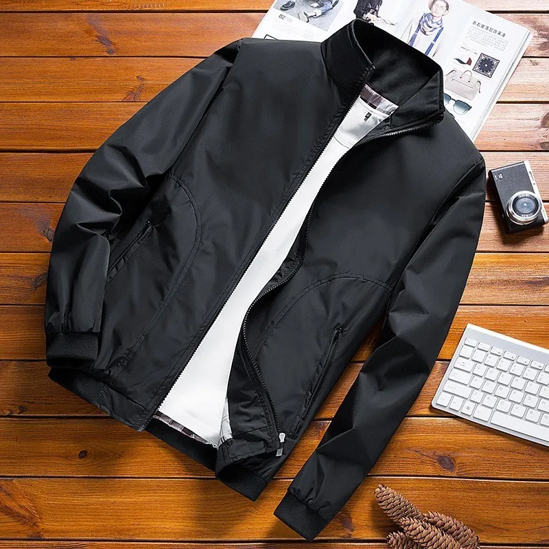 Новинка, мужская повседневная Свободная куртка s, спортивная куртка Бомбер, модные мужские куртки s, мужские пальто с капюшоном размера плюс M-4XL - Цвет: black S1236