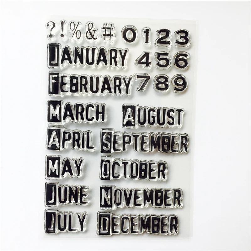 

Letter About Months Pattern Transparent Silica Gel Seal Stamps For DIY Scrapbooking Photo Album Decorative Making Card Arts