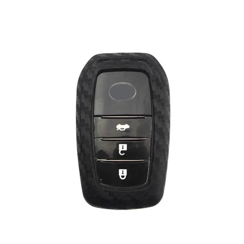 KUKAKEY ключи чехол Fob кожи авто Стайлинг для Toyota Corolla Camry Корона Левин Reiz EZ RAV4 Highlander брелок - Название цвета: Черный