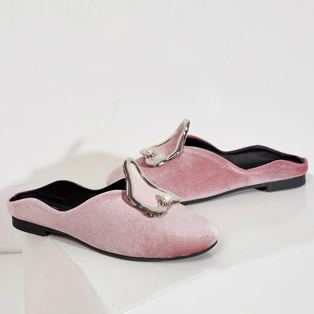 

Luxury Womens Flat Shoes Cover Shallow Women Ladies Summer Casual Big Size Flat Beach Sandals Fashion Loafer Shoes