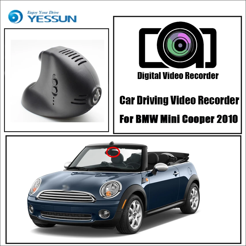 YESSUN pro BMW Mini Cooper 2010 2011 2012 2013 Řidič rekordér Auto wifi DVR auto Dash Cam Přední fotoaparát Udržujte videorekordér