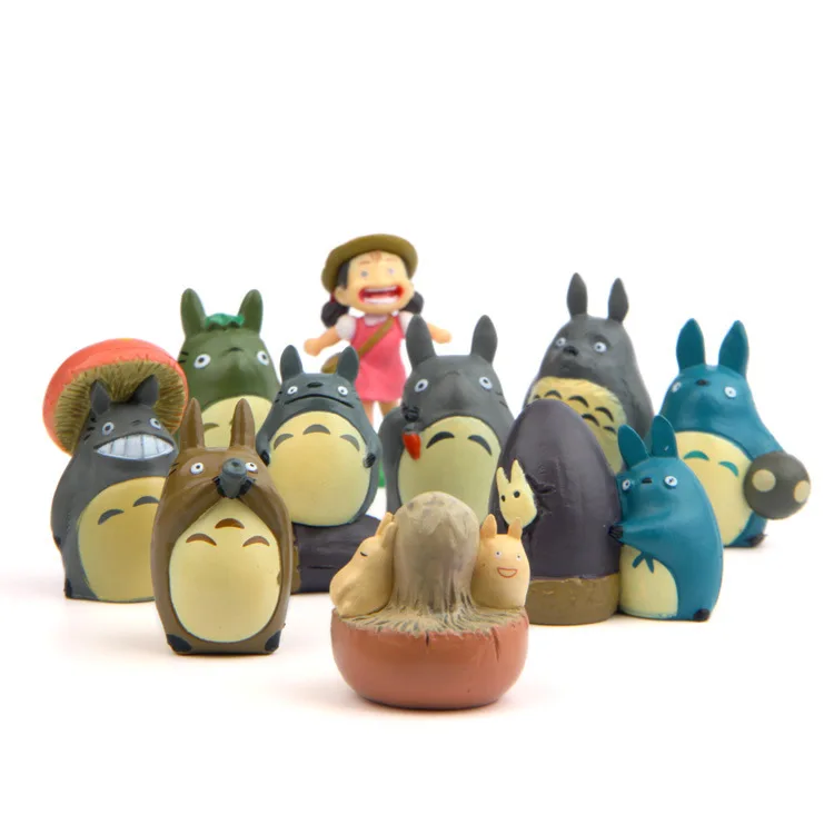 10 шт. Новые Фигурки My Neighbor Totoro Family 03 набор игрушек Chu Chibi Catbus декоративная