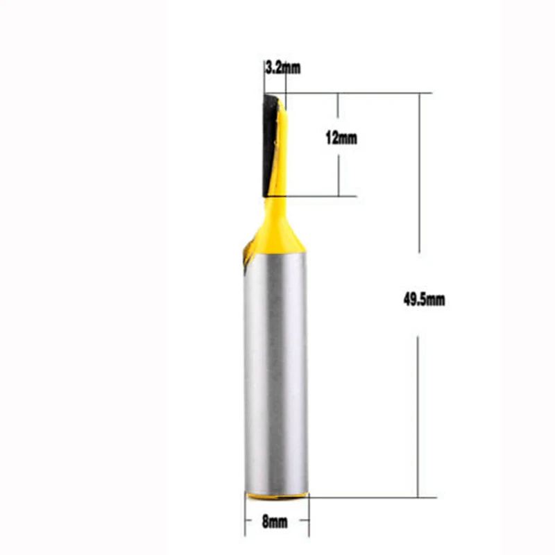 

Carbide 8mm Shank Straight Router Bit Milling Tool 1/8 Dia. For Wood Cutting .