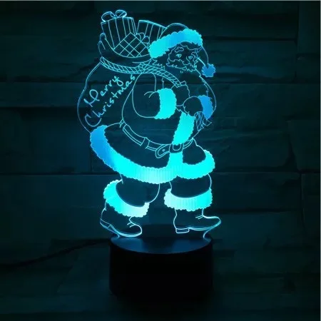 Счастливого Рождества Санта Клауса 3D led USB ночник Рождественский подарок