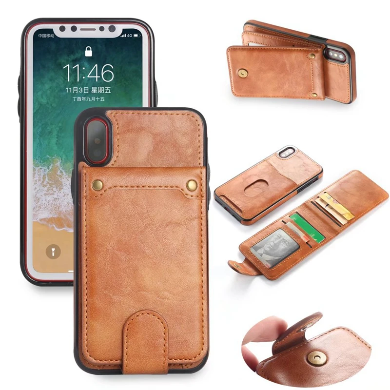 

Luxury Wallet Cases For iPhone X XS XS MAX XR Shell Retro Flip Leather Phone Case For iPhone 7 8 Plus Cover Capa