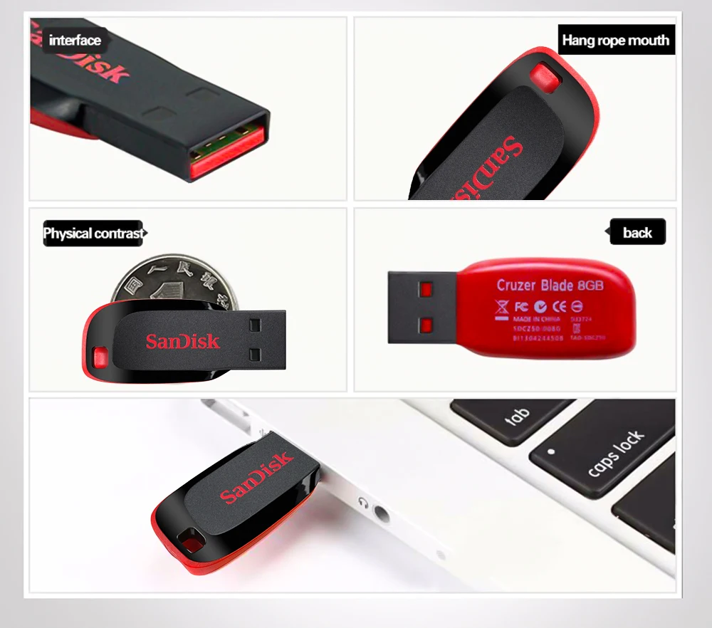 Sandisk CZ50 usb флеш-накопитель 32 ГБ мини usb флеш-накопитель usb флешка 4 ГБ 8 ГБ 16 ГБ usb карта памяти 64 Гб флэш-диск 128 ГБ с подарком