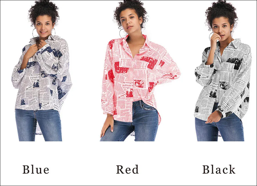 Gladiolus 2018 New Autumn Shirt Women Batwing Sleeve Letter Printed Loose Irregular Long Blouse Women Shirts Ladies Tops blusas (27)