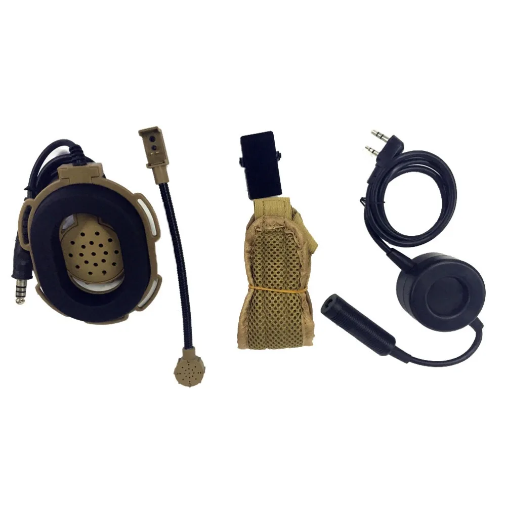New HD03 Z Tactical Bowman Elite II Headset with Waterproof PTT RightLeft Ear for Kenwood HYT Hytera MD380 MD390 PD360 TH-D7 Wouxun KG-UVD1P KG-UV6D KG-UV9D KG-UV8D Two-way Radios Yellow (2)