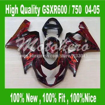

Fairing kits Red Flame for SUZUKI GSXR 600 K4 GSXR600 04 05 GSXR 750 K4 2004 2005 GSX-R600 GSX-R750 04 05 fairings