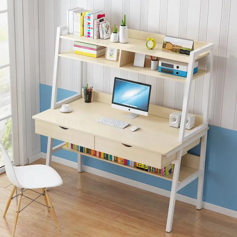 

Computerized Desktop, Household, Simple And Economical Bedroom, Desk And Bookshelf, One Simple Student Desk And Save Space