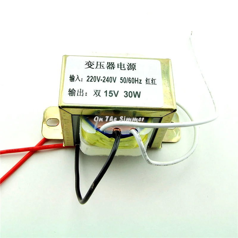 

30W dual 15V power transformer input: 220V 50Hz / output: dual 15V