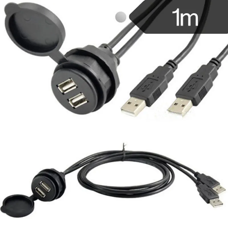 Usb Extension Lead For Car Audio Stereos 1Metre Length With Mounting