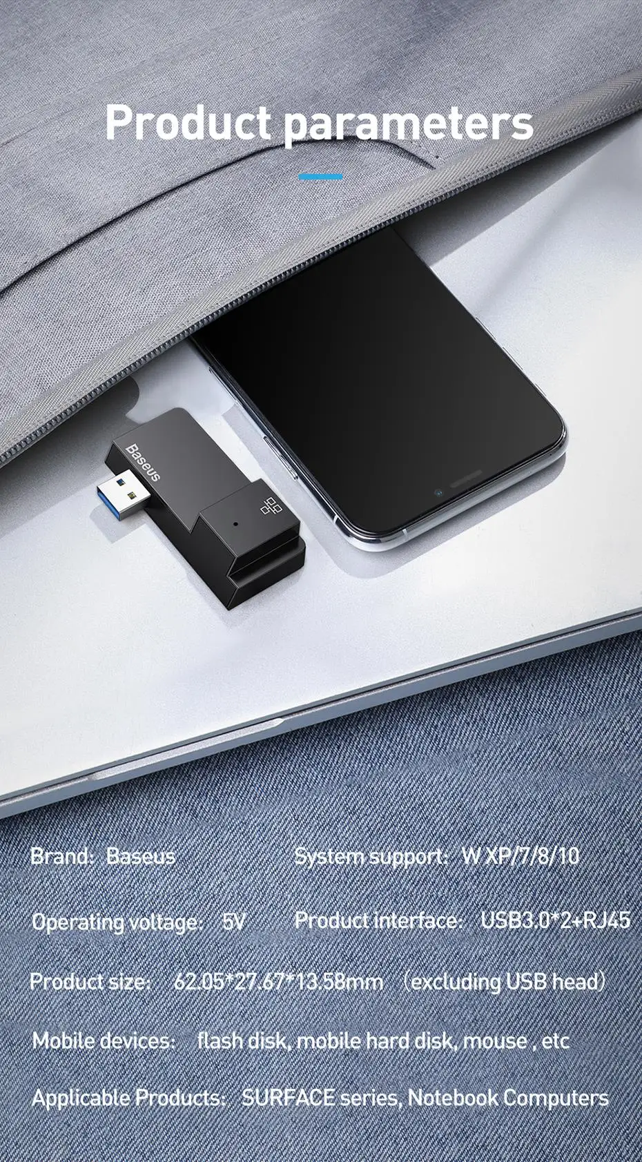 Baseus USB C концентратор USB 3,0 HDMI RJ45 3,5 мм аудио адаптер для поверхности Go Pro 6 мульти USB-C type C концентратор Ethernet USB разветвитель