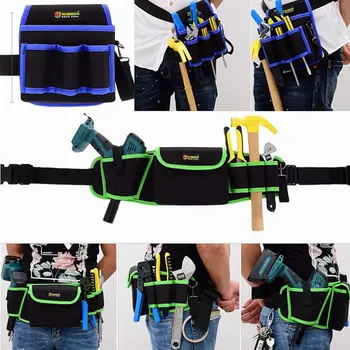 

Canvas Hardware Oxford Kit Electrician Kit Thicken Multifunction Waist Bag Waist Hanging Type Tool Bag hardware kit electrician