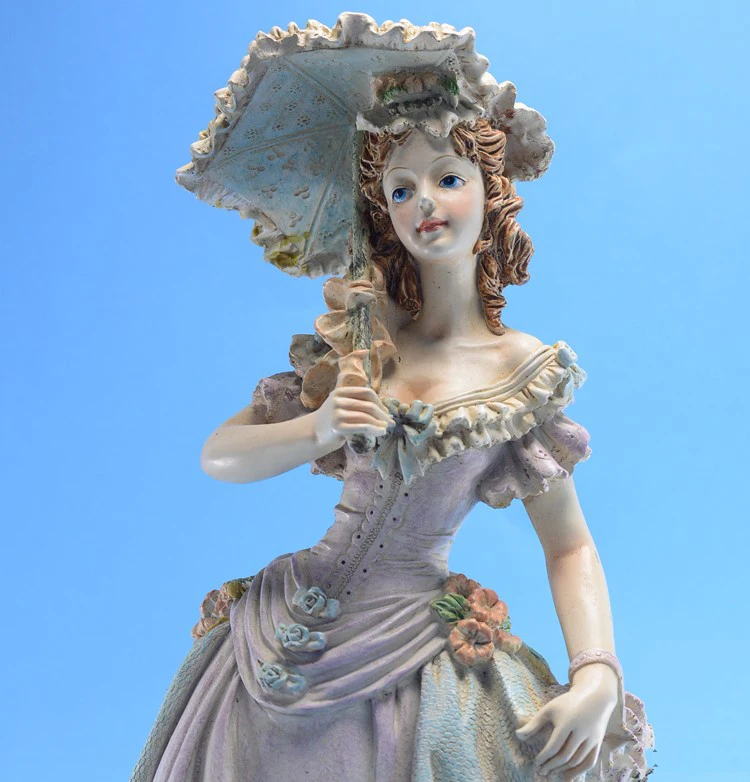 Billig Europa Viktorianischen Mädchen Statue Mode Charakter Schönheit Figuren Harz Handwerk Hochzeit Geschenk Kreative Hause Dekoration Ornament Kunst