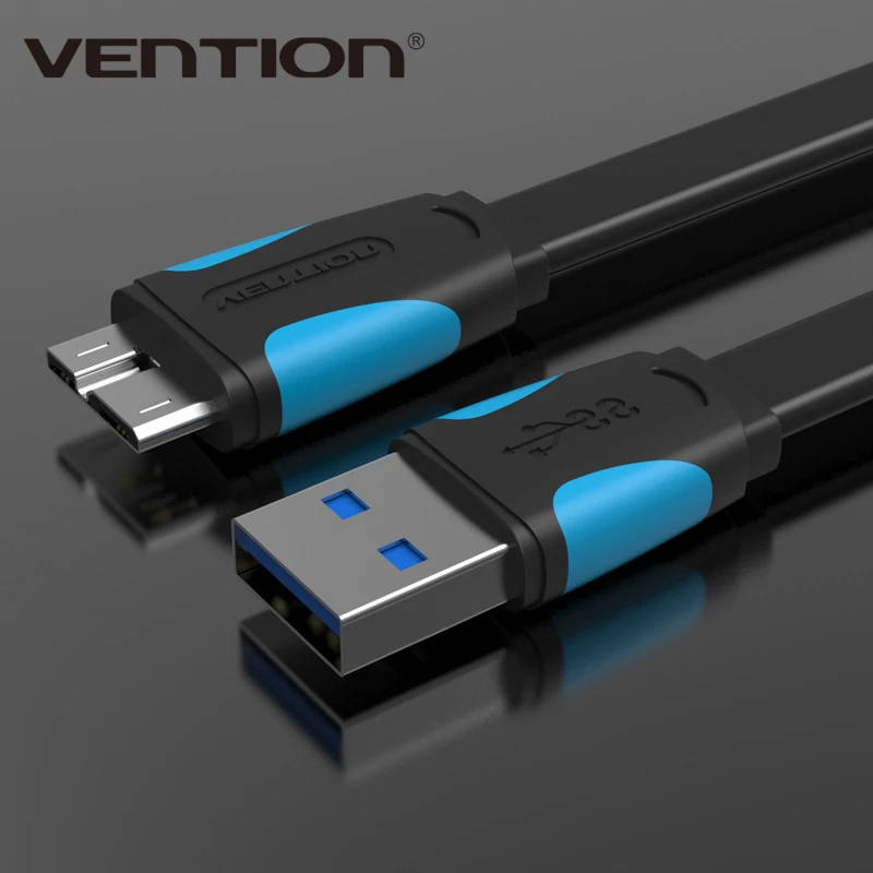 Vention Высокоскоростной USB 3,0 A к Micro-B плоский кабель, кабели передачи данных для портативного жесткого диска Galaxy Note3 Galaxy S5