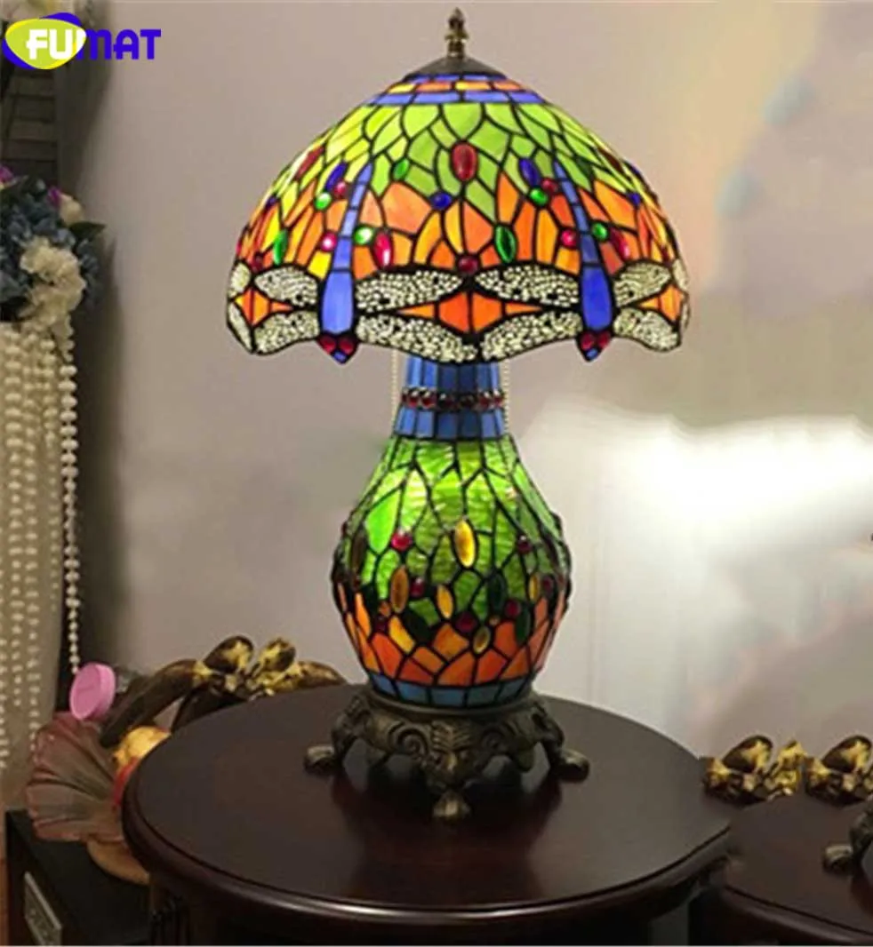 23Tiffany Stained Glass bedside table lam