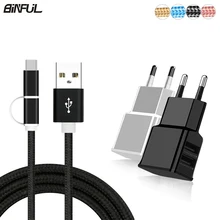 2 в 1 usb type C и mi cro USB несколько зарядный кабель USB-C кабель для Xiaomi mi A1/Max 2/mi x 2 Red mi 5 Plus/5A type-C EU