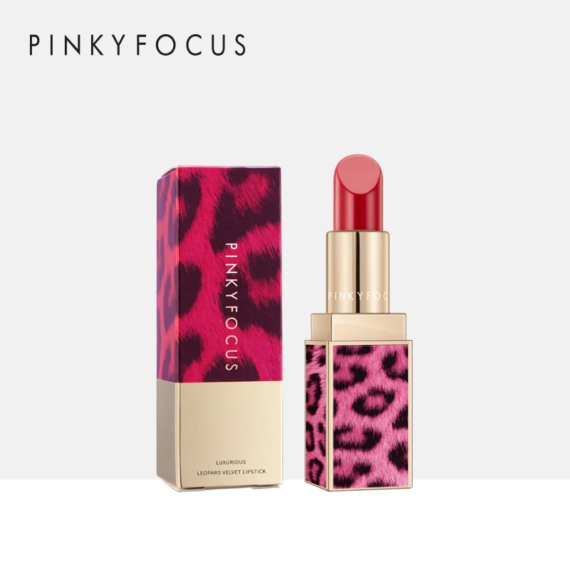 Розовая леопардовая помада Pinky Focus грязно оранжевый крем для губ водостойкая