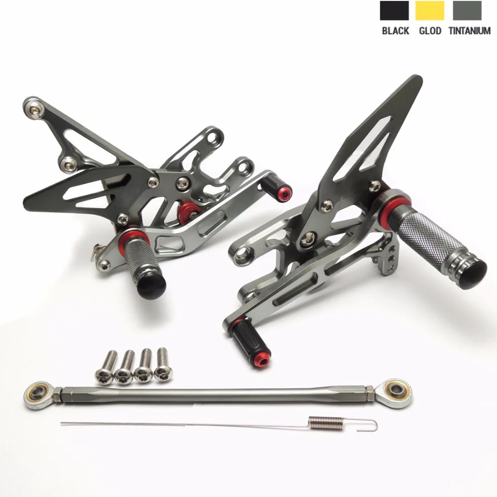

KEMiMOTO Adjustable Rearset For Ninja ZX10R ZX 10R 2004 2005 CNC Foot Pegs Rear Sets For Kawasaki ZX-10R 2004-2005 Black