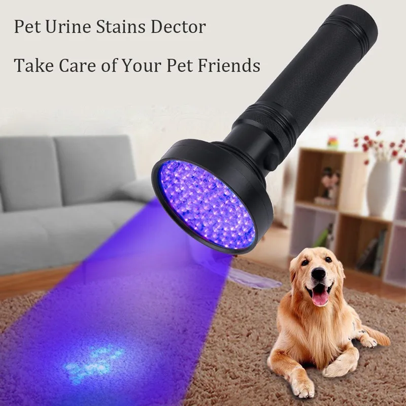

High quality Flashlight 10W 100 LEDs 395 nm UV LED Torch Back Detector Light for Dog Cat Urine, Pet Stains, Bed Bugs, Scorpions