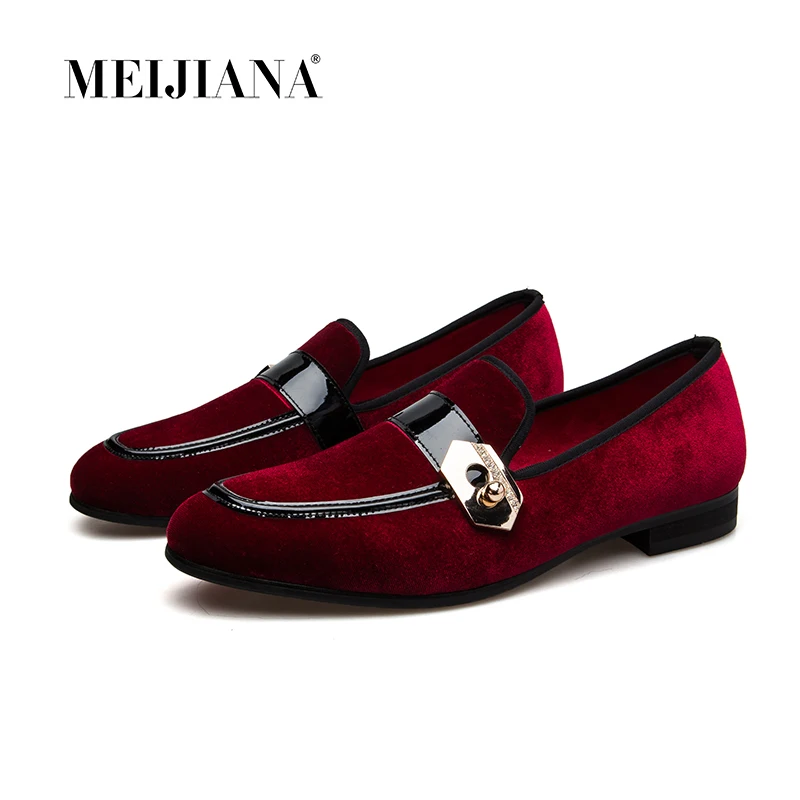 Moda Loafers Flats Metal Qualidade Estilo Couro Vermelho De Outono Sapatos Meijiana Genuína Homens Alta Fivela aIqPdSwaBx